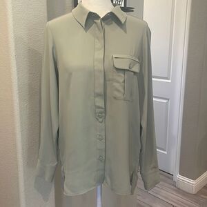 TopShop Long Sleeve Button Up Blouse Size 8